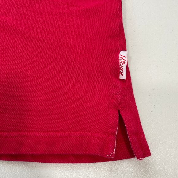 VINTAGE DISNEY Mickey Mouse Red Polo Shirt Collared Heart Embroidered 18/20W - Picture 5 of 8